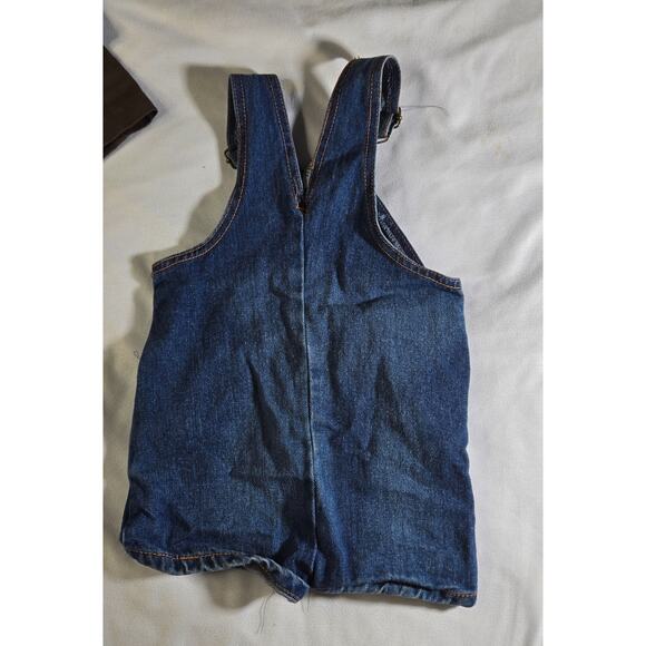 Vintage 2T 4 Jean Pant Overall Shorts 1980s Denim Trains Be Mine Tee Gee Togs - Picture 6 of 16